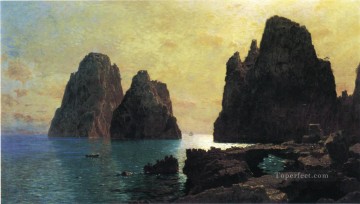 El paisaje de las Rocas Faraglioni Luminismo William Stanley Haseltine Pinturas al óleo